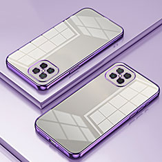 Custodia Silicone Trasparente Ultra Sottile Cover Morbida SY1 per Huawei Nova 8 SE 4G Viola