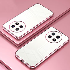 Custodia Silicone Trasparente Ultra Sottile Cover Morbida SY1 per Huawei Nova Y91 Oro Rosa