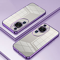 Custodia Silicone Trasparente Ultra Sottile Cover Morbida SY1 per Huawei P60 Art Viola