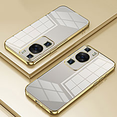 Custodia Silicone Trasparente Ultra Sottile Cover Morbida SY1 per Huawei P60 Pro Oro