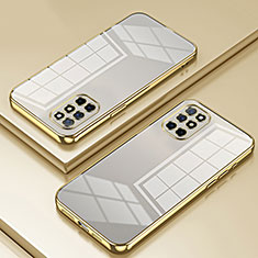 Custodia Silicone Trasparente Ultra Sottile Cover Morbida SY1 per OnePlus 8T 5G Oro