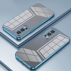 Custodia Silicone Trasparente Ultra Sottile Cover Morbida SY1 per OnePlus Nord 2 5G Blu