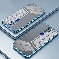 Custodia Silicone Trasparente Ultra Sottile Cover Morbida SY1 per Oppo A11X Blu