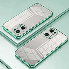 Custodia Silicone Trasparente Ultra Sottile Cover Morbida SY1 per Oppo Find X5 Pro 5G Verde