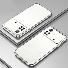 Custodia Silicone Trasparente Ultra Sottile Cover Morbida SY1 per Xiaomi Poco X4 Pro 5G Argento