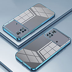 Custodia Silicone Trasparente Ultra Sottile Cover Morbida SY1 per Xiaomi Poco X4 Pro 5G Blu