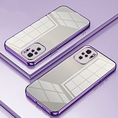 Custodia Silicone Trasparente Ultra Sottile Cover Morbida SY1 per Xiaomi Redmi Note 10 4G Viola