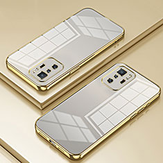 Custodia Silicone Trasparente Ultra Sottile Cover Morbida SY1 per Xiaomi Redmi Note 10 Pro 5G Oro