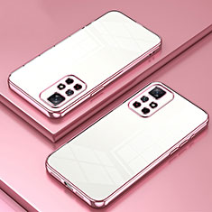 Custodia Silicone Trasparente Ultra Sottile Cover Morbida SY1 per Xiaomi Redmi Note 11 5G Oro Rosa
