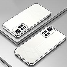 Custodia Silicone Trasparente Ultra Sottile Cover Morbida SY1 per Xiaomi Redmi Note 11 Pro 5G Argento