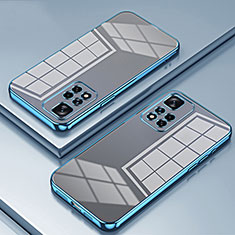 Custodia Silicone Trasparente Ultra Sottile Cover Morbida SY1 per Xiaomi Redmi Note 11 Pro 5G Blu