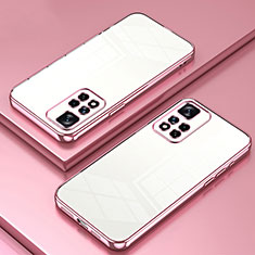 Custodia Silicone Trasparente Ultra Sottile Cover Morbida SY1 per Xiaomi Redmi Note 11 Pro 5G Oro Rosa