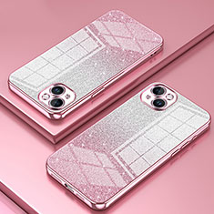 Custodia Silicone Trasparente Ultra Sottile Cover Morbida SY2 per Apple iPhone 14 Oro Rosa