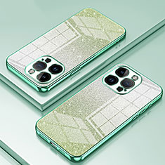 Custodia Silicone Trasparente Ultra Sottile Cover Morbida SY2 per Apple iPhone 14 Pro Max Verde