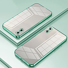 Custodia Silicone Trasparente Ultra Sottile Cover Morbida SY2 per Apple iPhone X Verde