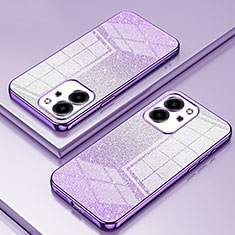 Custodia Silicone Trasparente Ultra Sottile Cover Morbida SY2 per Huawei Honor 80 SE 5G Viola