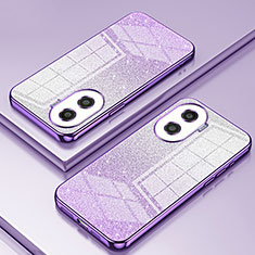 Custodia Silicone Trasparente Ultra Sottile Cover Morbida SY2 per Huawei Honor X40i 5G Viola