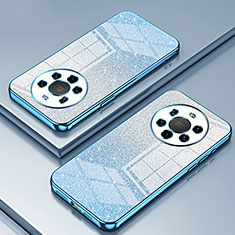 Custodia Silicone Trasparente Ultra Sottile Cover Morbida SY2 per Huawei Mate 40 Pro+ Plus Blu