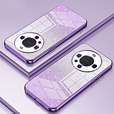 Custodia Silicone Trasparente Ultra Sottile Cover Morbida SY2 per Huawei Mate 60 Pro+ Plus Viola