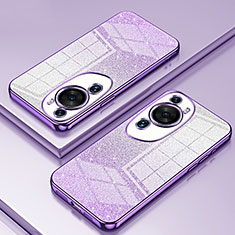 Custodia Silicone Trasparente Ultra Sottile Cover Morbida SY2 per Huawei P60 Art Viola