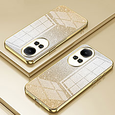 Custodia Silicone Trasparente Ultra Sottile Cover Morbida SY2 per Oppo Reno10 Pro 5G Oro