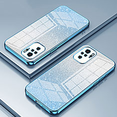Custodia Silicone Trasparente Ultra Sottile Cover Morbida SY2 per Xiaomi Redmi Note 10 4G Blu