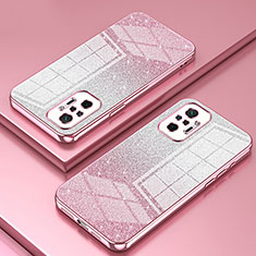 Custodia Silicone Trasparente Ultra Sottile Cover Morbida SY2 per Xiaomi Redmi Note 10 Pro 4G Oro Rosa