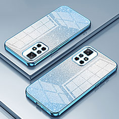 Custodia Silicone Trasparente Ultra Sottile Cover Morbida SY2 per Xiaomi Redmi Note 11 5G Blu