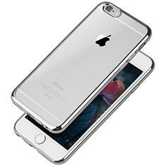 Custodia Silicone Trasparente Ultra Sottile Cover Morbida T08 per Apple iPhone 6 Argento