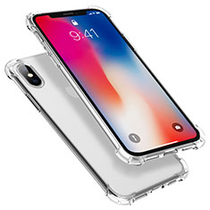 Custodia Silicone Trasparente Ultra Sottile Cover Morbida U01 per Apple iPhone Xs Chiaro