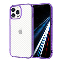 Custodia Silicone Trasparente Ultra Sottile Cover Morbida YJ1 per Apple iPhone 12 Pro Viola