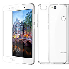 Custodia Silicone Trasparente Ultra Sottile Morbida con Pellicola Protettiva per Huawei Honor 8 Lite Bianco
