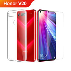 Custodia Silicone Trasparente Ultra Sottile Morbida con Pellicola Protettiva per Huawei Honor V20 Chiaro