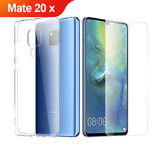 Custodia Silicone Trasparente Ultra Sottile Morbida con Pellicola Protettiva per Huawei Mate 20 X Chiaro