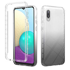 Custodia Silicone Trasparente Ultra Sottile Morbida Cover Fronte e Retro 360 Gradi Sfumato JX1 per Samsung Galaxy A02 Nero
