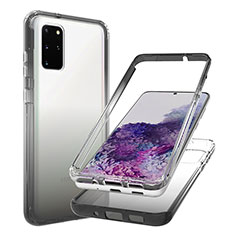 Custodia Silicone Trasparente Ultra Sottile Morbida Cover Fronte e Retro 360 Gradi Sfumato JX1 per Samsung Galaxy S20 Plus Nero