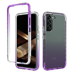 Custodia Silicone Trasparente Ultra Sottile Morbida Cover Fronte e Retro 360 Gradi Sfumato M01 per Samsung Galaxy S24 Plus 5G Viola