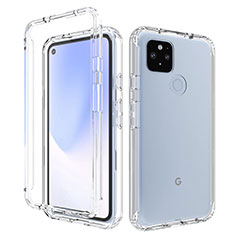 Custodia Silicone Trasparente Ultra Sottile Morbida Cover Fronte e Retro 360 Gradi Sfumato per Google Pixel 4a 5G Chiaro