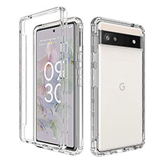 Custodia Silicone Trasparente Ultra Sottile Morbida Cover Fronte e Retro 360 Gradi Sfumato per Google Pixel 6a 5G Chiaro