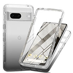 Custodia Silicone Trasparente Ultra Sottile Morbida Cover Fronte e Retro 360 Gradi Sfumato per Google Pixel 7 5G Grigio Scuro