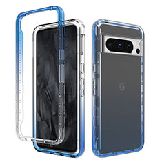 Custodia Silicone Trasparente Ultra Sottile Morbida Cover Fronte e Retro 360 Gradi Sfumato per Google Pixel 8 Pro 5G Blu