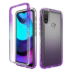 Custodia Silicone Trasparente Ultra Sottile Morbida Cover Fronte e Retro 360 Gradi Sfumato per Motorola Moto E20 Viola