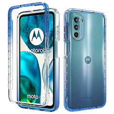 Custodia Silicone Trasparente Ultra Sottile Morbida Cover Fronte e Retro 360 Gradi Sfumato per Motorola Moto G71s 5G Blu