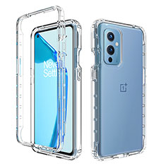 Custodia Silicone Trasparente Ultra Sottile Morbida Cover Fronte e Retro 360 Gradi Sfumato per OnePlus 9 5G Chiaro