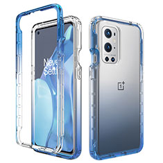 Custodia Silicone Trasparente Ultra Sottile Morbida Cover Fronte e Retro 360 Gradi Sfumato per OnePlus 9 Pro 5G Blu