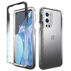 Custodia Silicone Trasparente Ultra Sottile Morbida Cover Fronte e Retro 360 Gradi Sfumato per OnePlus 9 Pro 5G Grigio Scuro