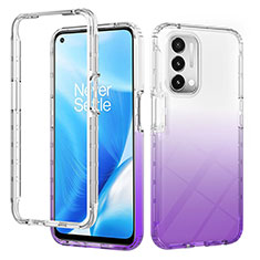 Custodia Silicone Trasparente Ultra Sottile Morbida Cover Fronte e Retro 360 Gradi Sfumato per OnePlus Nord N200 5G Viola