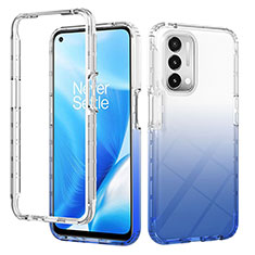 Custodia Silicone Trasparente Ultra Sottile Morbida Cover Fronte e Retro 360 Gradi Sfumato per Oppo A74 5G Blu