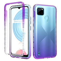 Custodia Silicone Trasparente Ultra Sottile Morbida Cover Fronte e Retro 360 Gradi Sfumato per Realme C25Y Viola