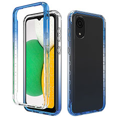 Custodia Silicone Trasparente Ultra Sottile Morbida Cover Fronte e Retro 360 Gradi Sfumato per Samsung Galaxy A03 Core Blu
